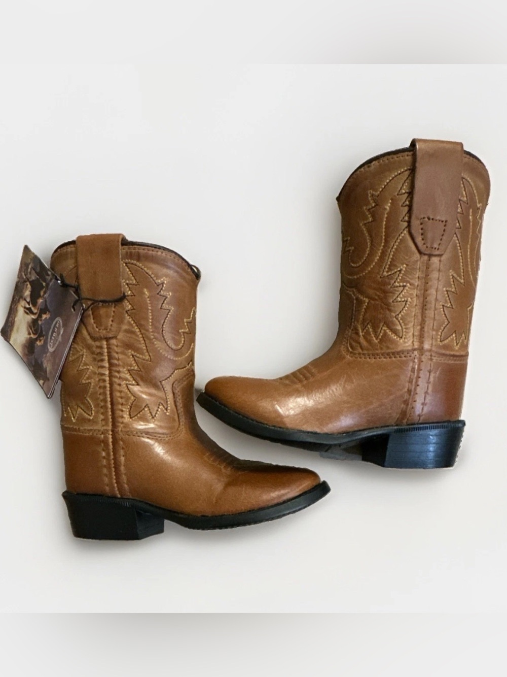 Old West Toddler Brown Cowboy Boots size 4